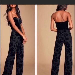 Black velvet jumpsuit